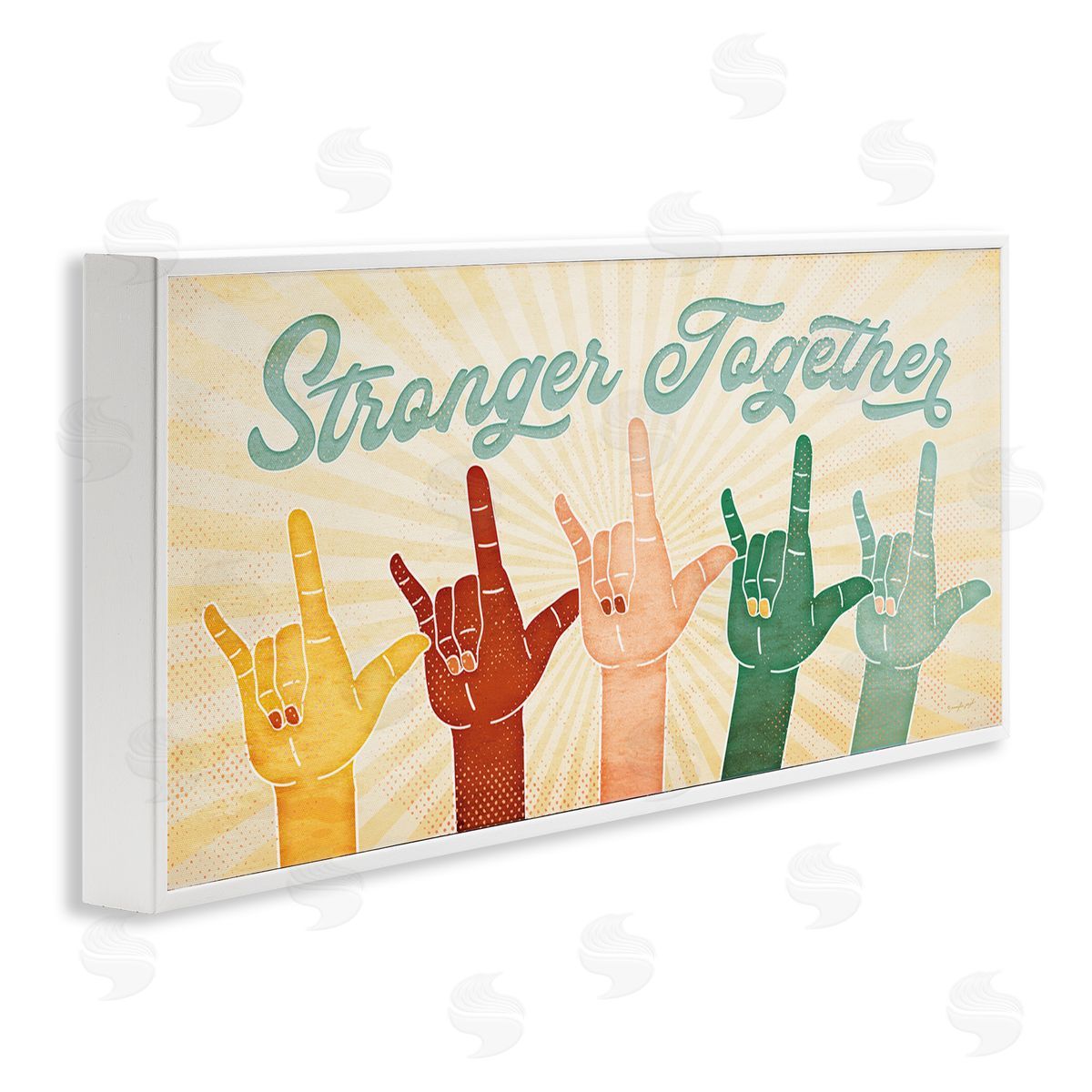 Jennifer Pugh Stronger Together Love You Hand Sign White Framed Giclee Wall Art