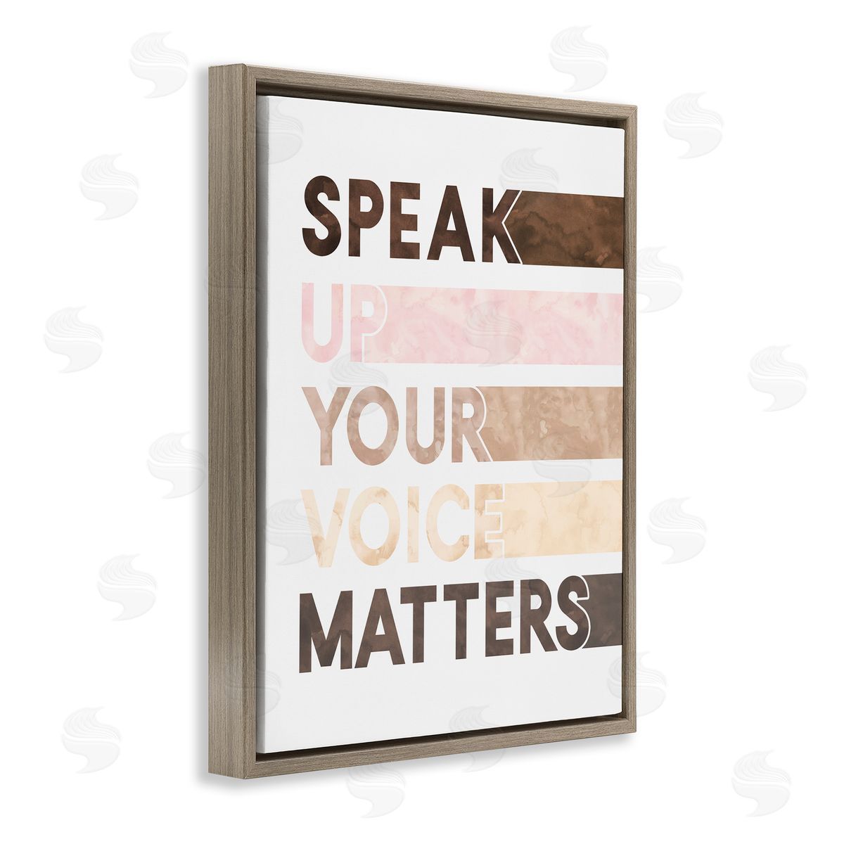 Erica Billups Your Voice Matters Equality Inspirational Brown Floater Frame Canvas Art