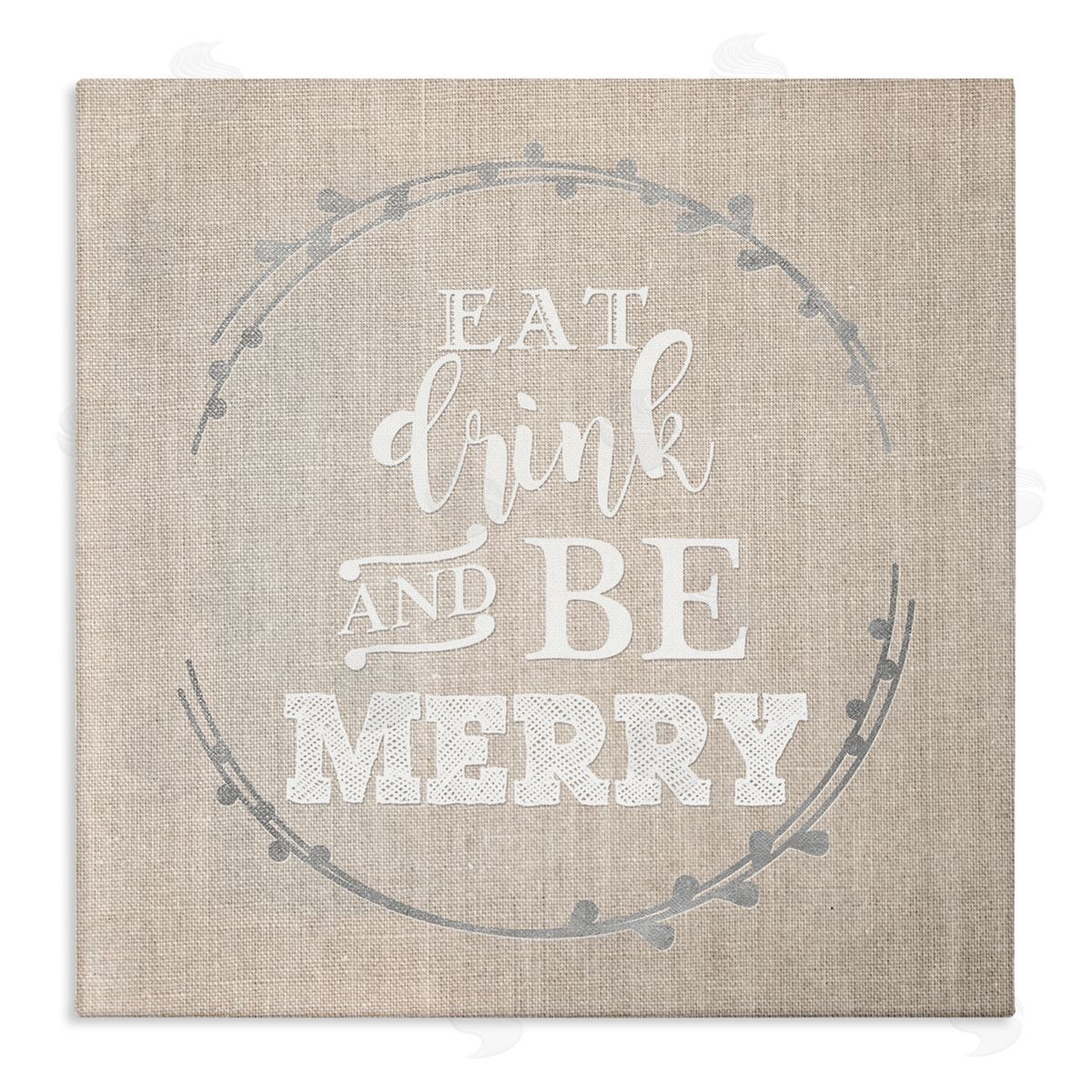 Anna Quach Eat Drink Be Merry Holiday Phrase Canvas Wall Art