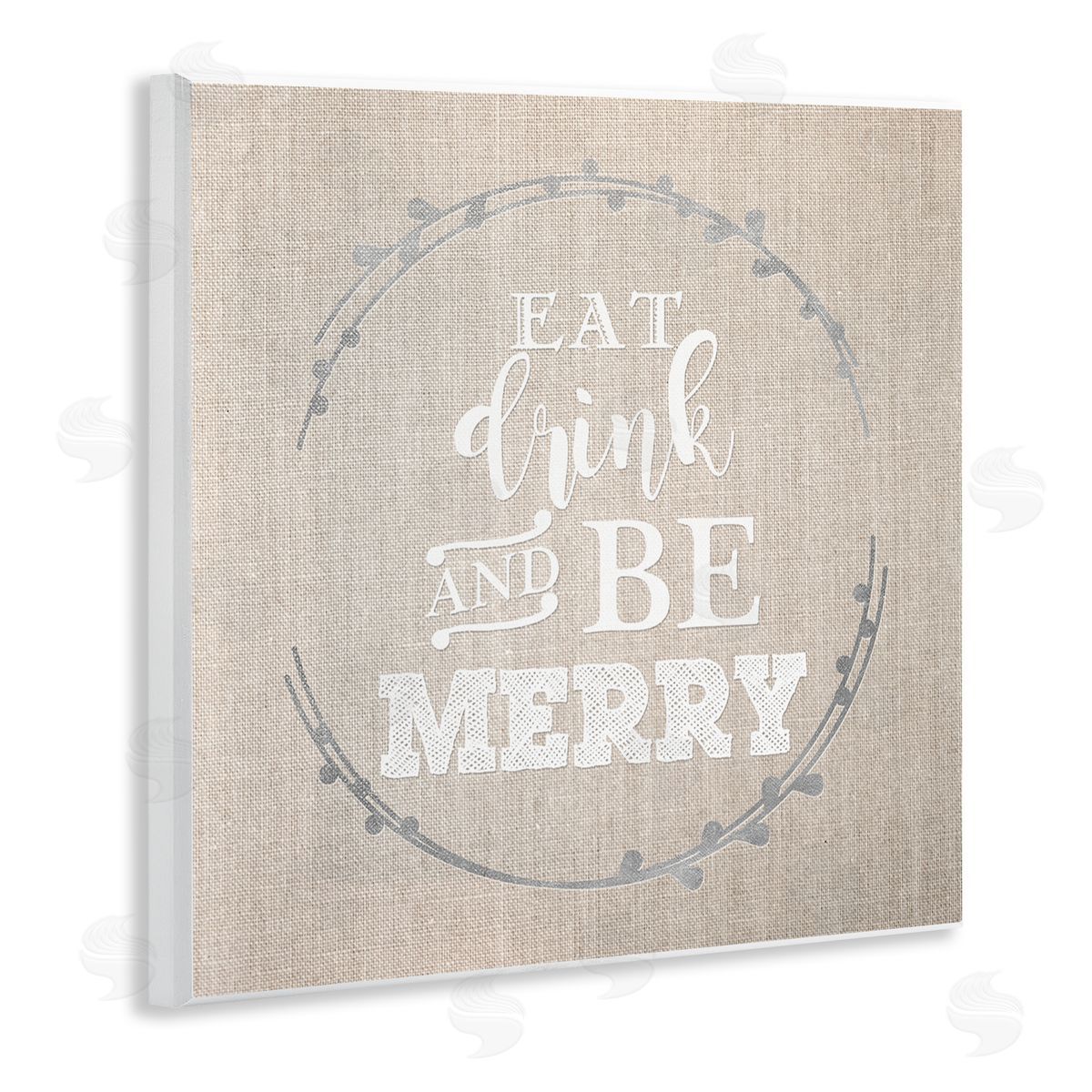 Anna Quach Eat Drink Be Merry Holiday Phrase Wall Plaque Art