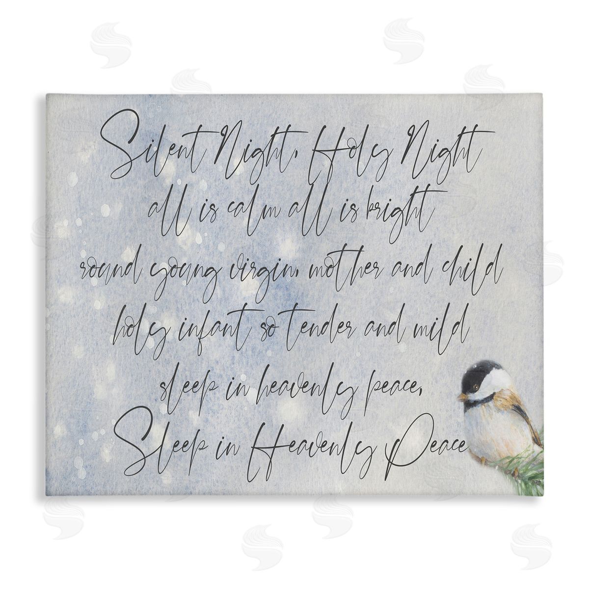 stupell industries Lanie Loreth | Christmas Silent Night Winter Bird Illustration Wall Art