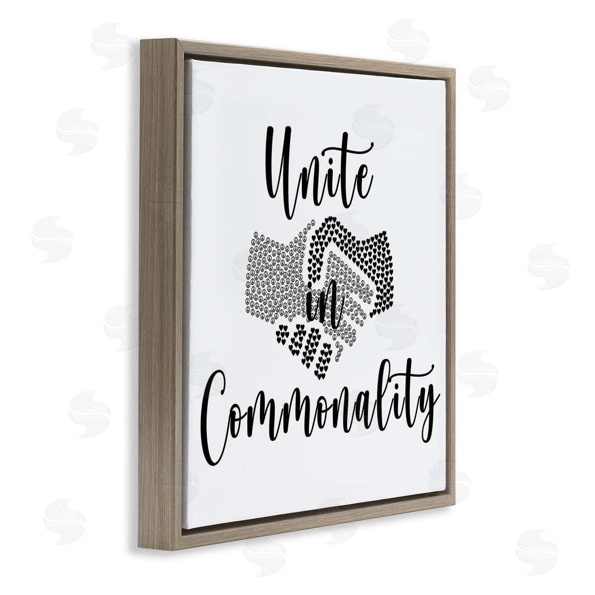 Jessica Mundo Unite in Commonality Equality Handshake Brown Floater Frame Canvas Art