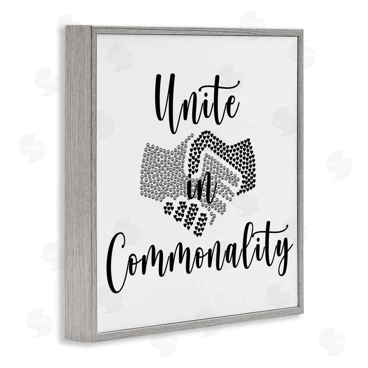 Jessica Mundo Unite in Commonality Equality Handshake Gray Framed Giclee Wall Art