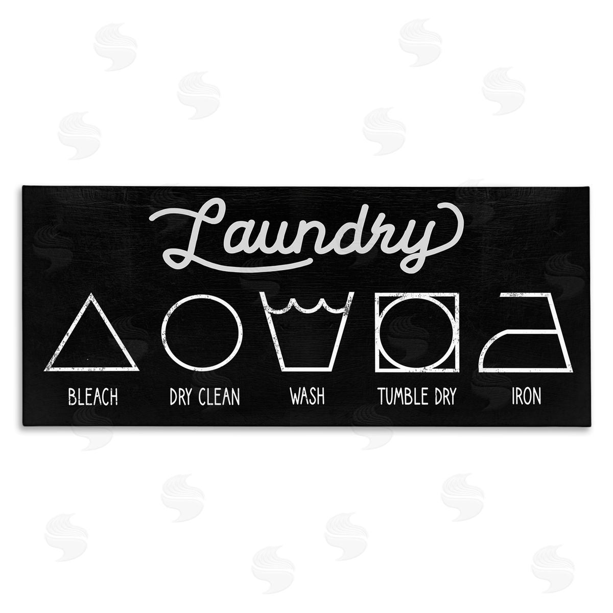 Stupell Studio Distressed Country Laundry Symbol Cleaning Guide Canvas Wall Art