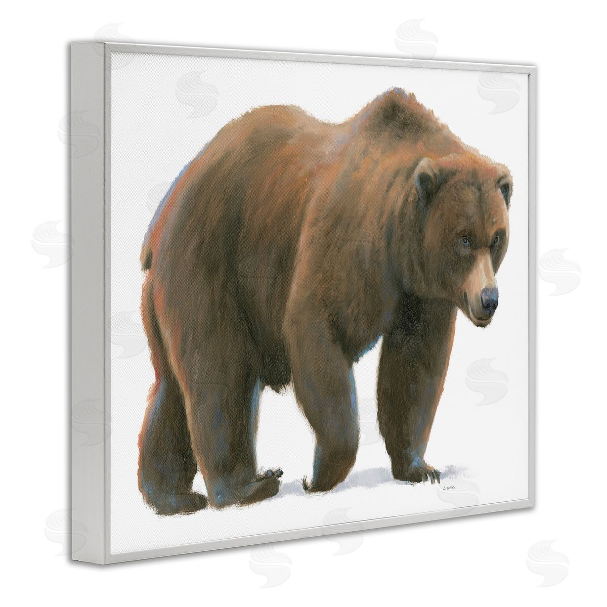 James Wiens Wild Northern Bear Minimal Forest Animal White Framed Giclee Wall Art