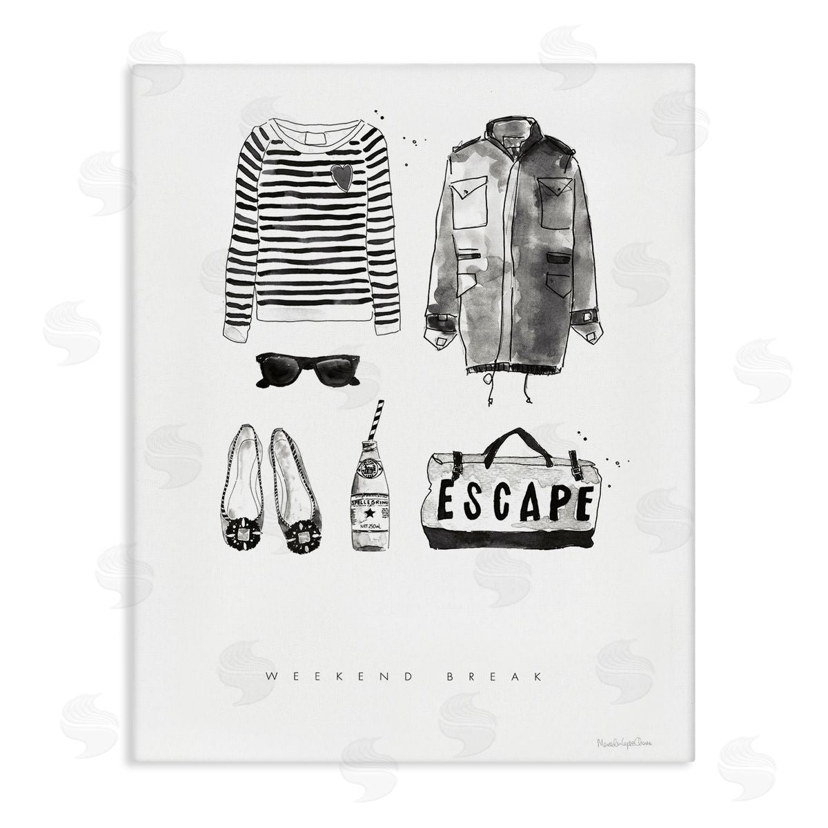 Mercedes Lopez Charro Weekend Break Phrase Glam Fashion Mood Board Canvas Wall Art