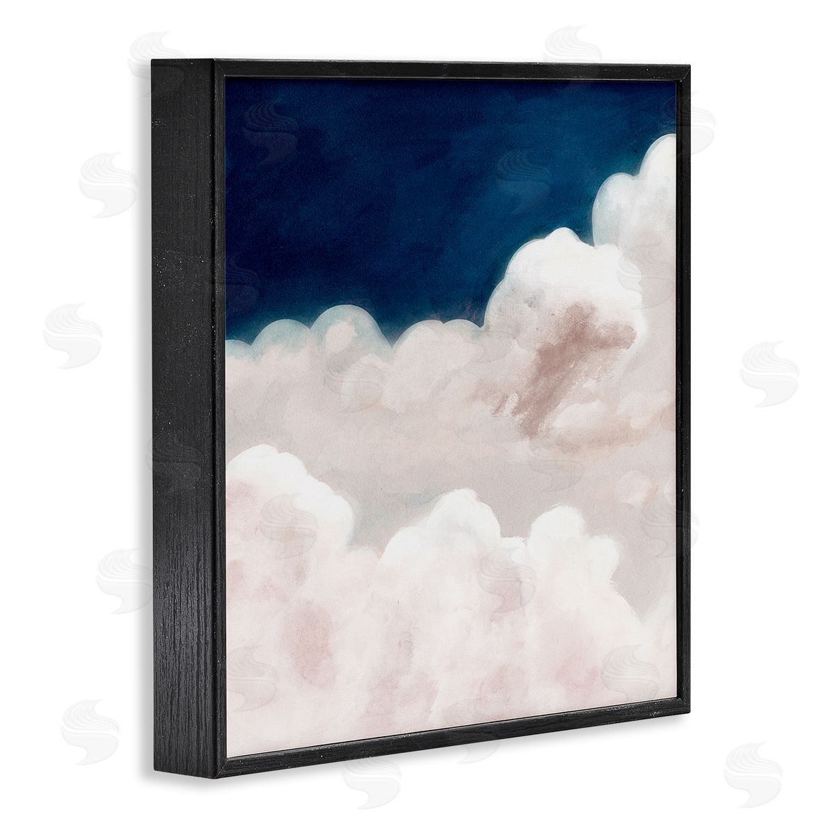 Studio W White Clouds Meet Deep Blue Night Sky Black Framed Giclee Wall Art