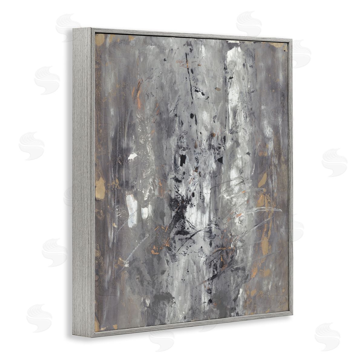 Joyce Combs Ancient Mark Inspired Abstraction Grey Brown Design Gray Framed Giclee Wall Art