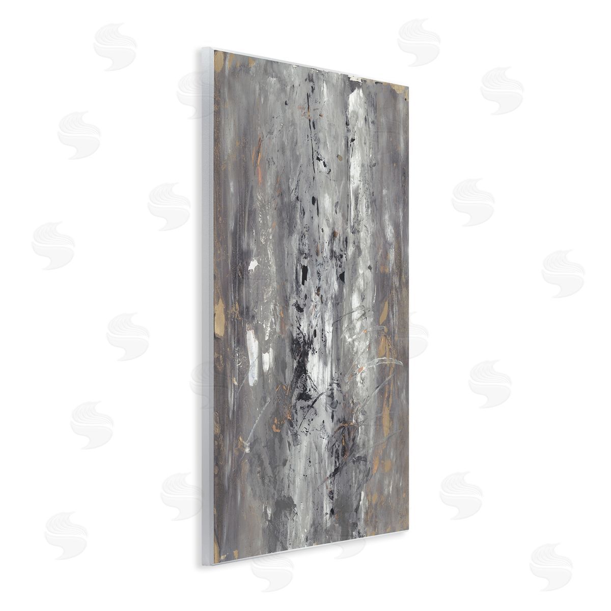 Joyce Combs Ancient Mark Inspired Abstraction Grey Brown Design Wall Plaque Art