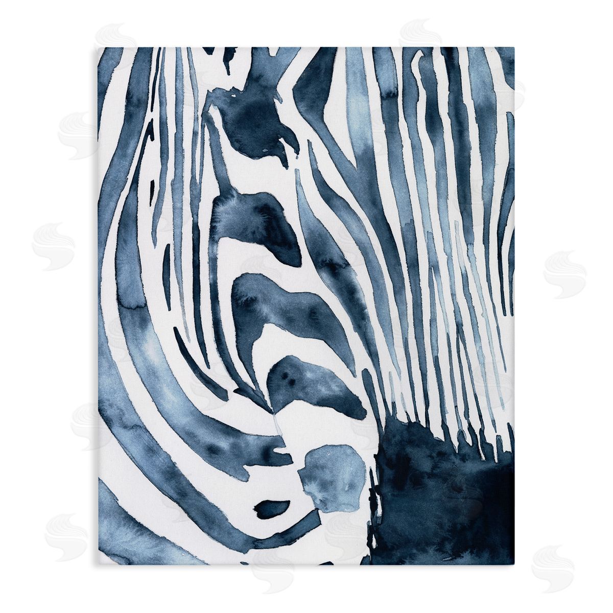 Victoria Borges Blue Zebra Stripes Animal Close-Up Portrait Canvas Wall Art