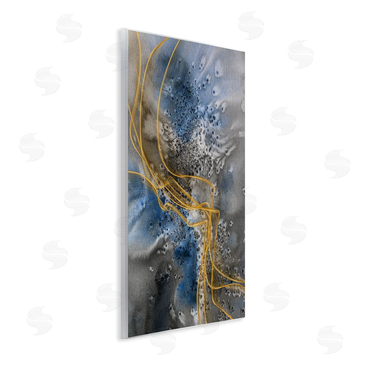 Irena Orlov Coastal Shore Inspired Abstract Design Blue Gray  Wall Plaque Art