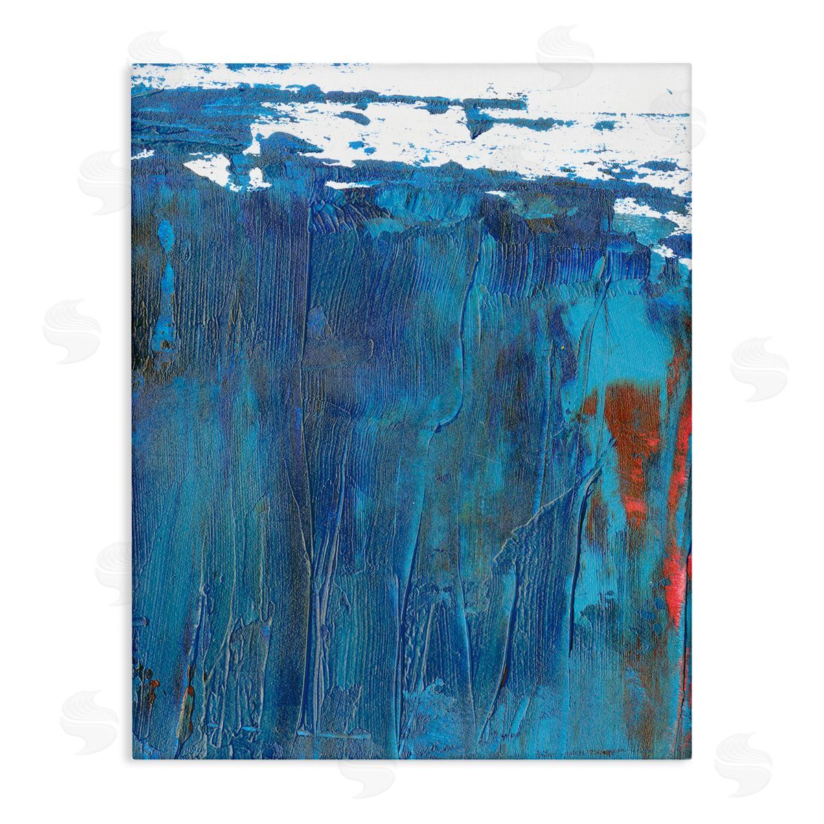 Melissa Wang Sea Wave Inspired Abstract Design Blue Red Canvas Wall Art