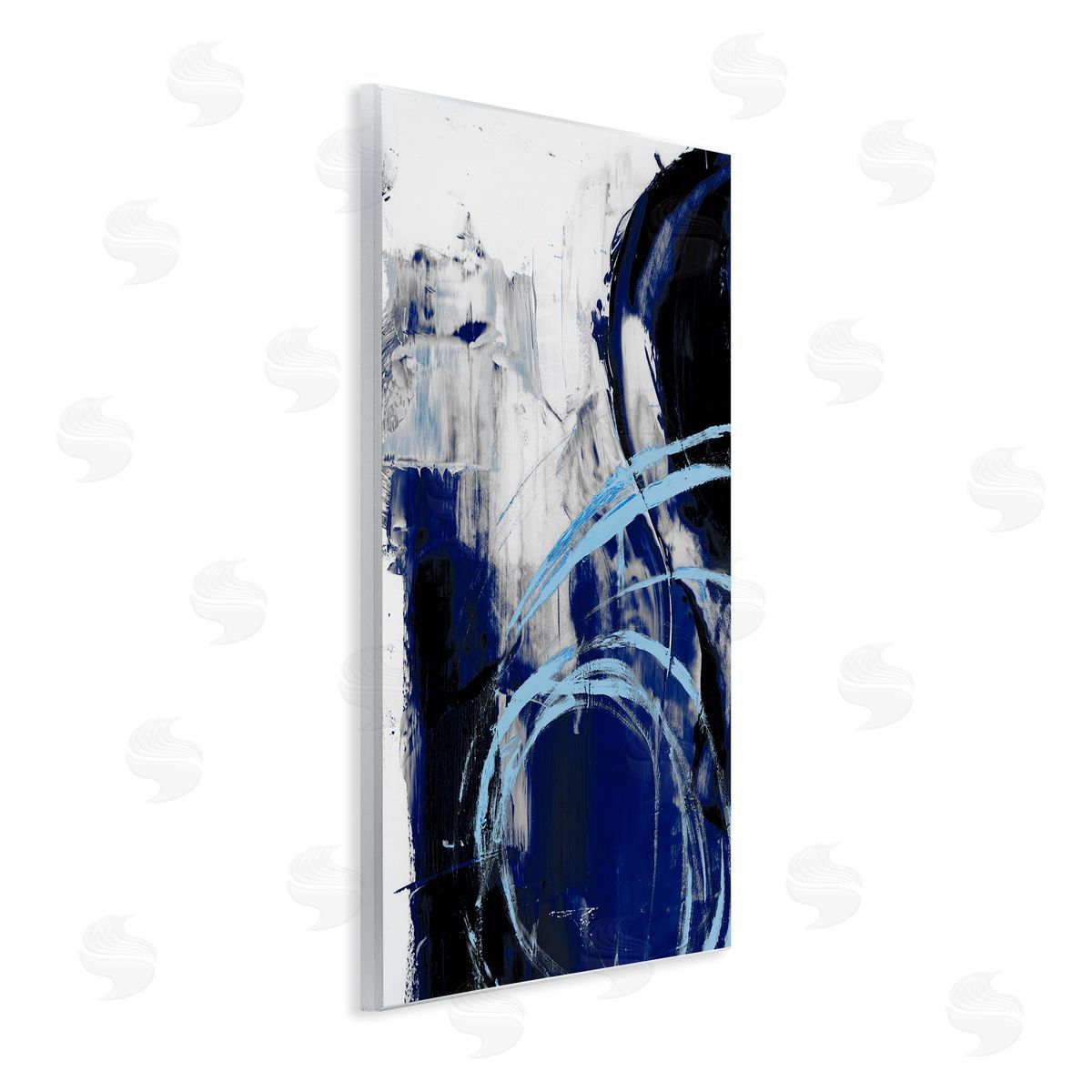 Ethan Harper Chaotic Blue Movements Indigo Abstract Design Wall Plaque Art