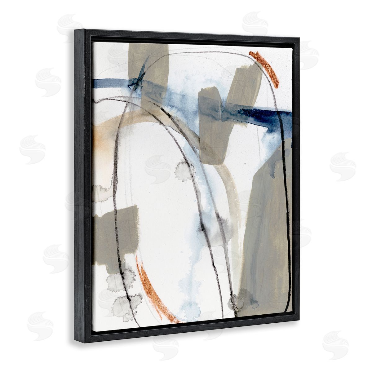 Victoria Barnes Sabine Inspired Abstract Design Expressive Organic Shapes Black Floater Frame Canvas Art