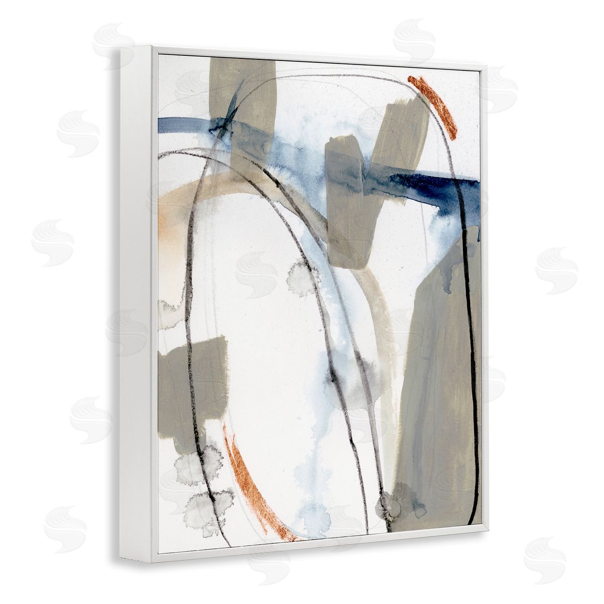 Victoria Barnes Sabine Inspired Abstract Design Expressive Organic Shapes White Framed Giclee Wall Art