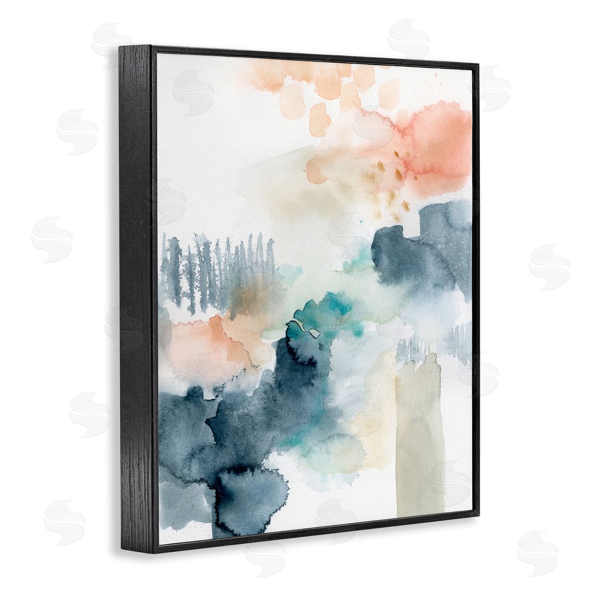 Victoria Barnes Spring Forest Veil Abstract Tree Landscape Black Framed Giclee Wall Art