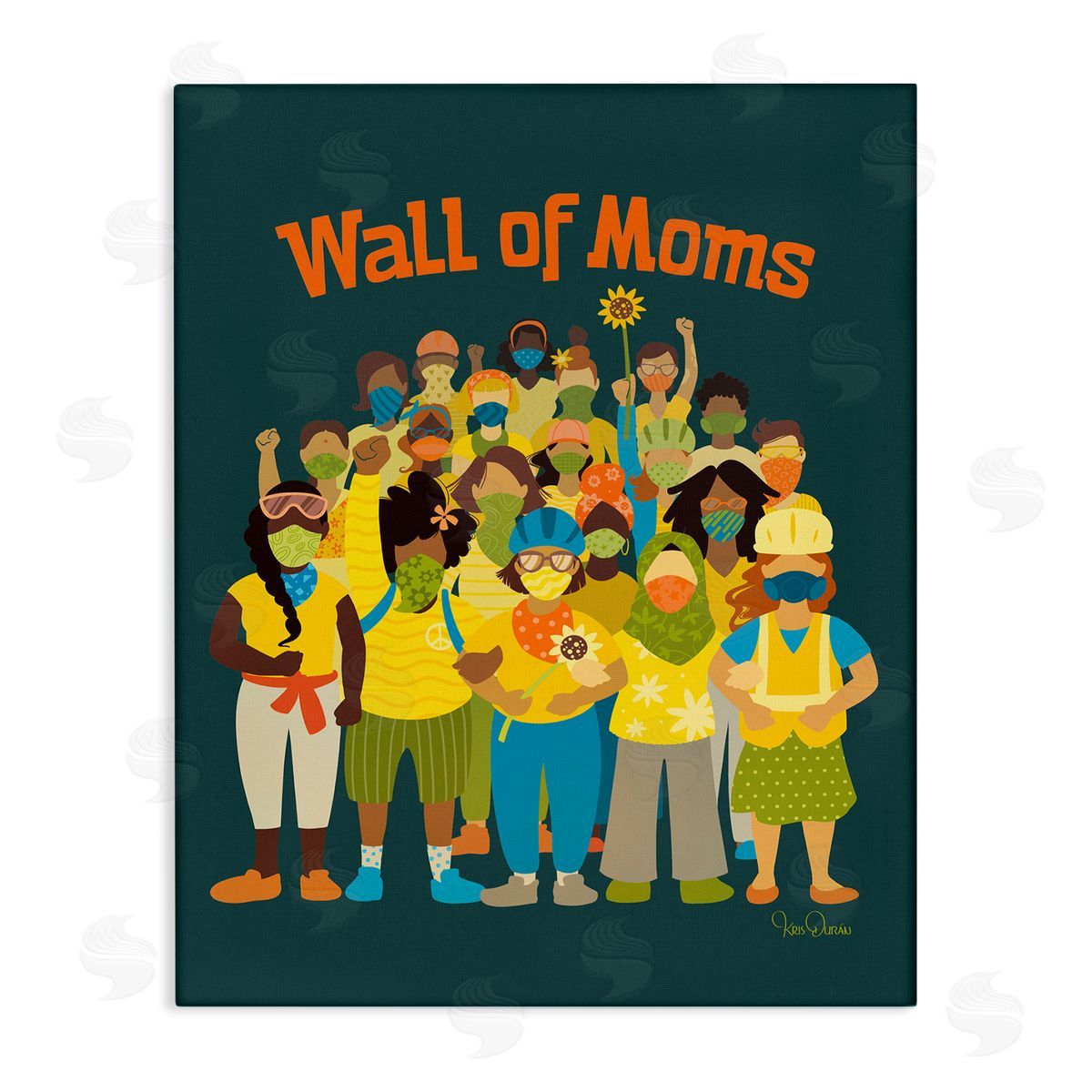 Kris Duran Wall of Moms Illustration Social Justice Statement Canvas Wall Art