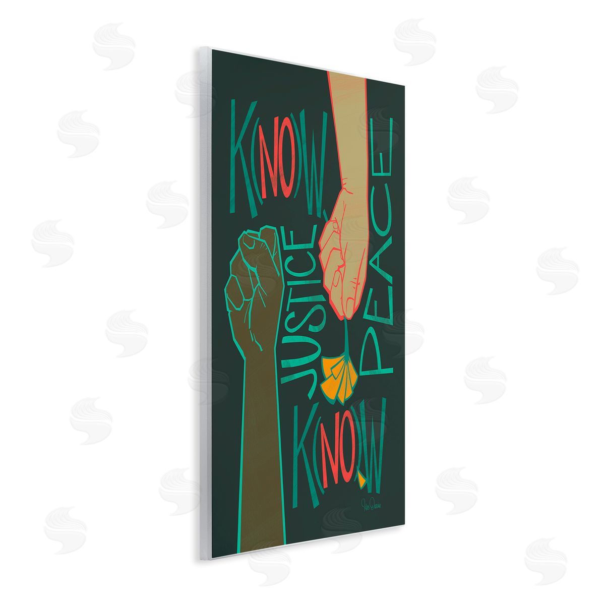 Kris Duran Know Justice, Know Peace Hands In Social Statement Wall Plaque Art