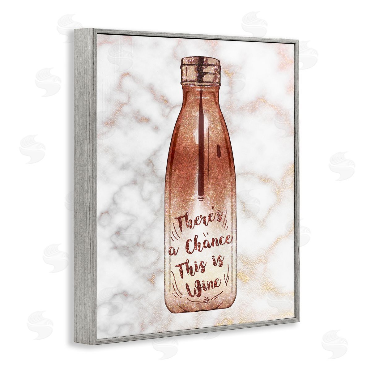 Ziwei Li Chance This Is Wine Funny Quote Fashion Bottle Gray Framed Giclee Wall Art