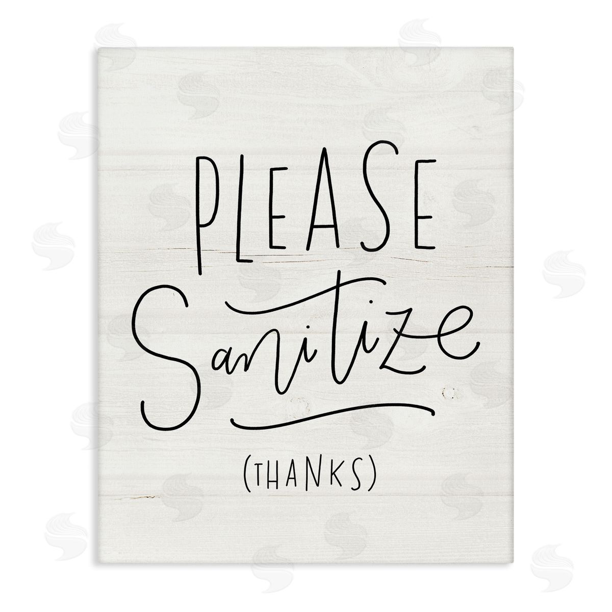 Loni Harris Please Sanitize Phrase Minimal Rustic Text Canvas Wall Art