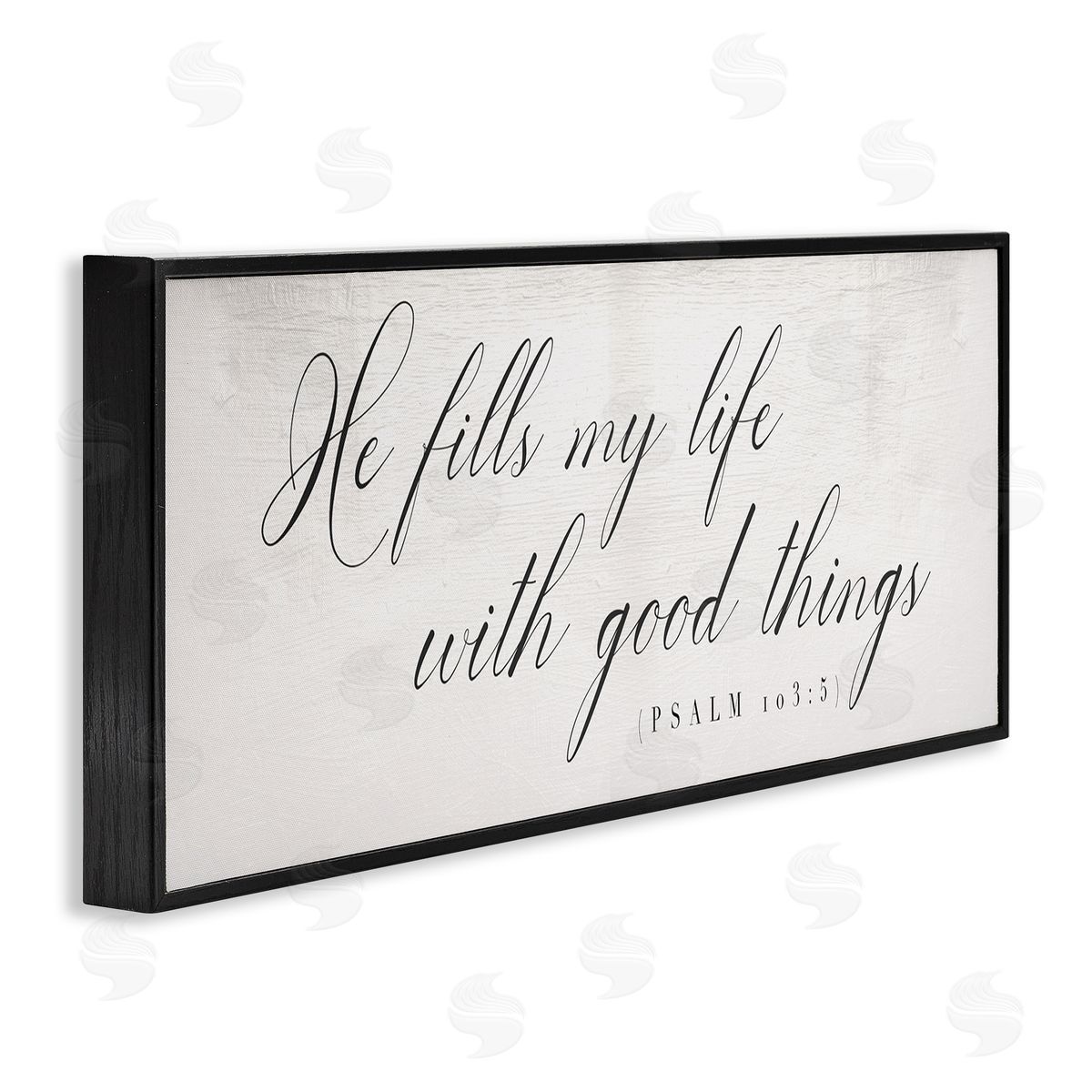 Stupell Studio He Fills My Life Phrase Elegant Faith Typography Black Framed Giclee Wall Art