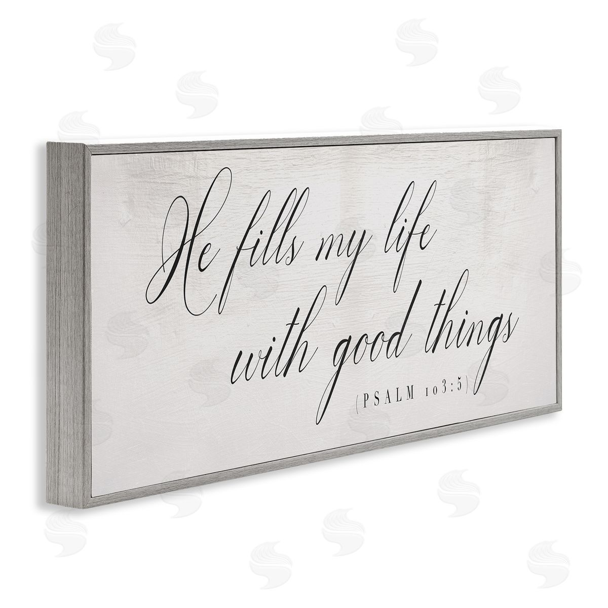 Stupell Studio He Fills My Life Phrase Elegant Faith Typography Gray Framed Giclee Wall Art