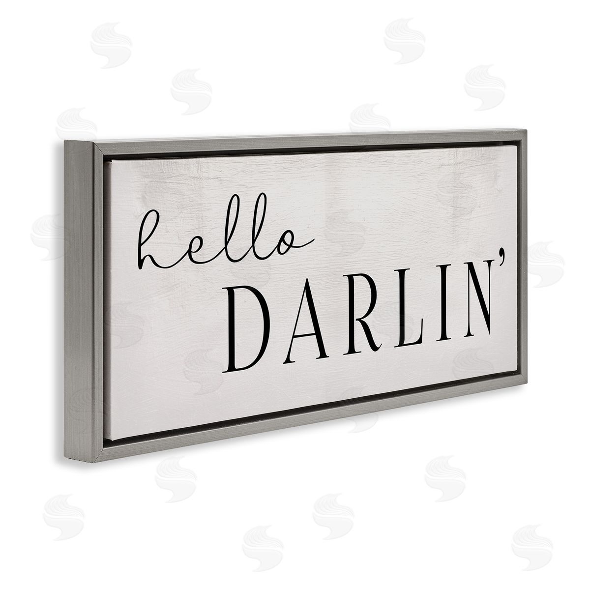 Stupell Studio Hello Darlin' Phrase Charming Southern Typography Gray Floater Frame Canvas Art