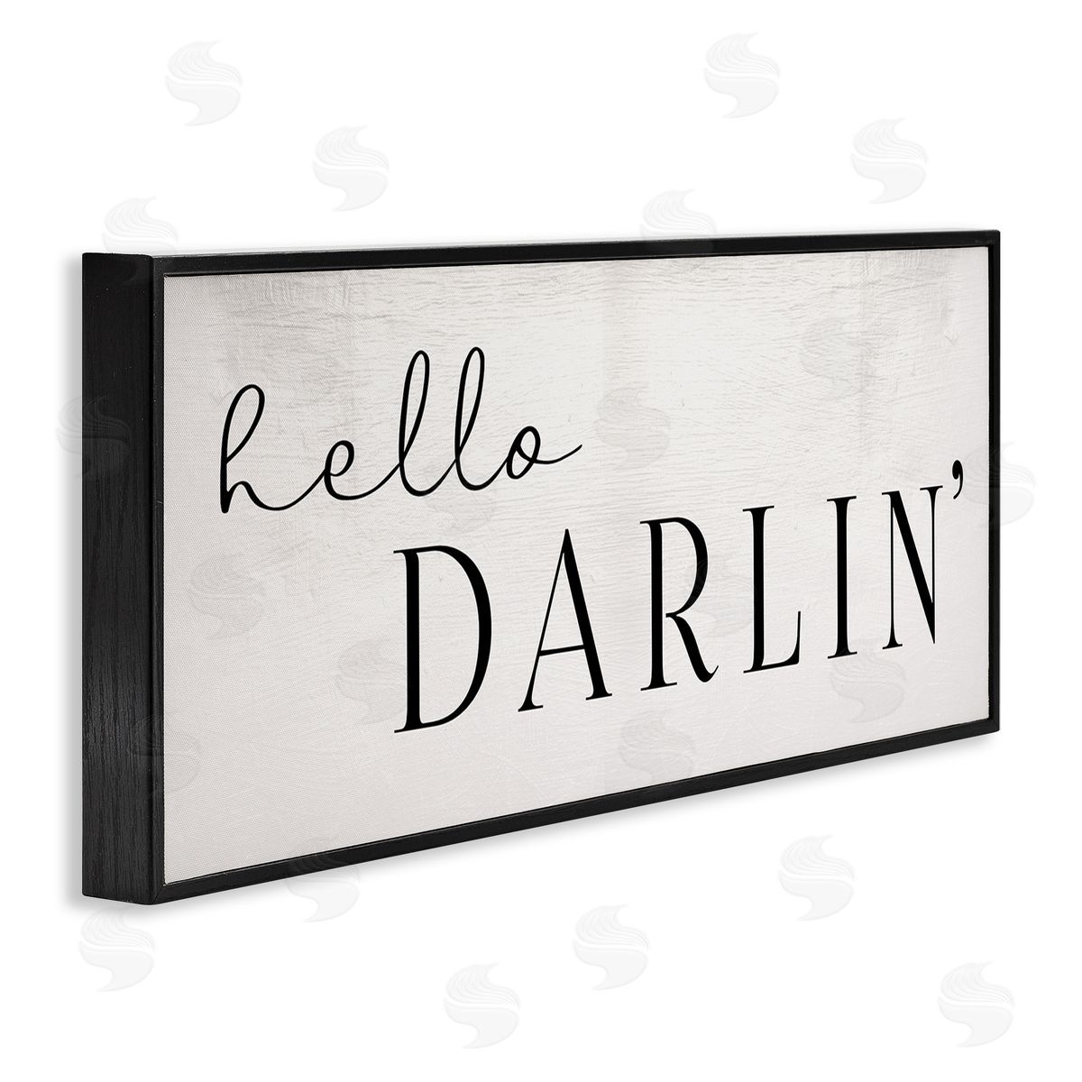 Stupell Studio Hello Darlin' Phrase Charming Southern Typography Black Framed Giclee Wall Art