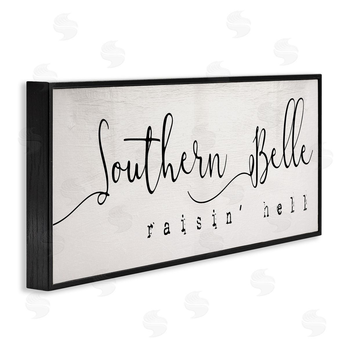 Stupell Studio Southern Belle Raisin' Hell Phrase Charming Humor Black Framed Giclee Wall Art
