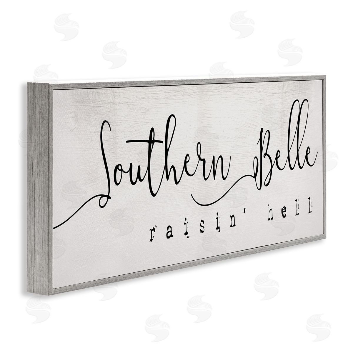 Stupell Studio Southern Belle Raisin' Hell Phrase Charming Humor Gray Framed Giclee Wall Art