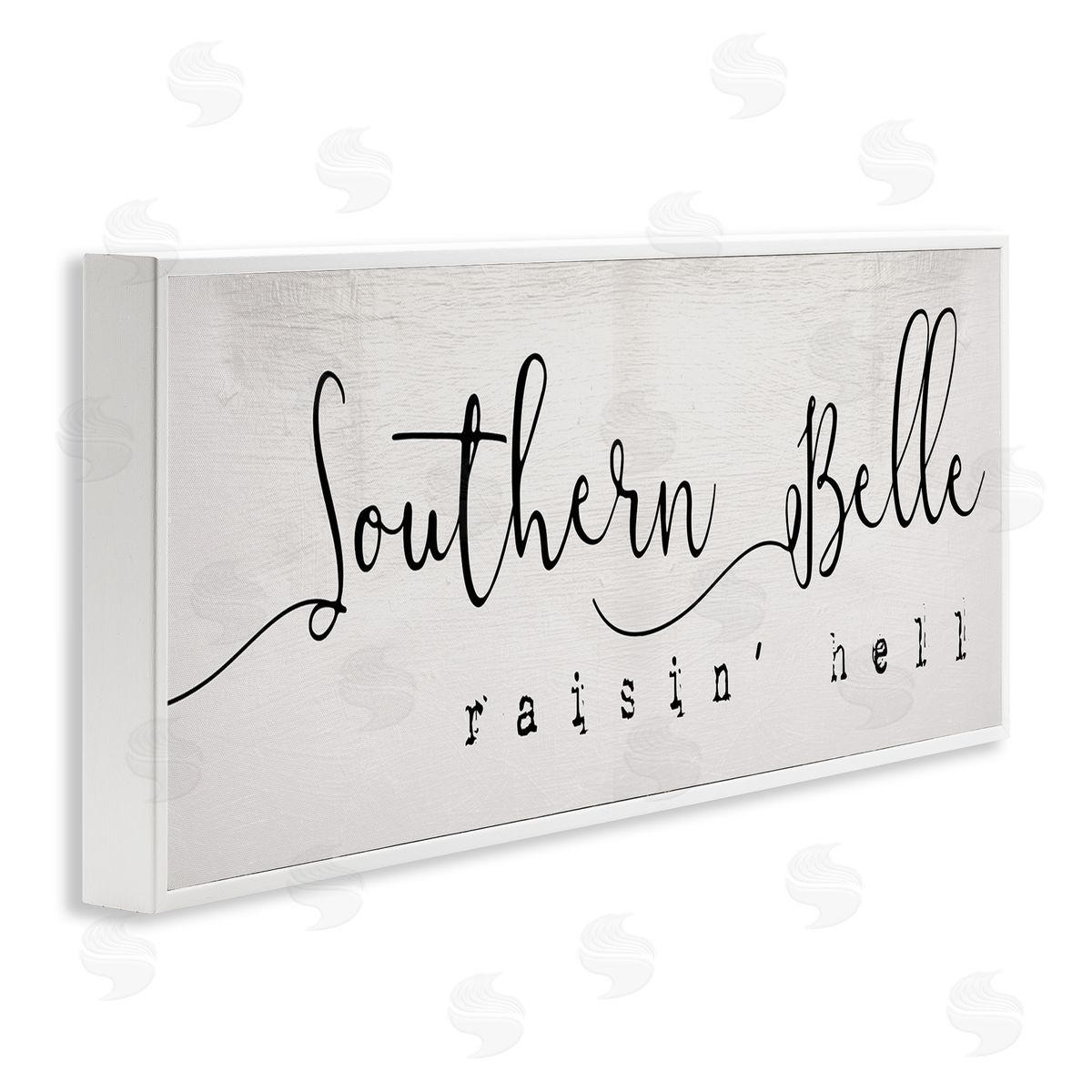 Stupell Studio Southern Belle Raisin' Hell Phrase Charming Humor White Framed Giclee Wall Art