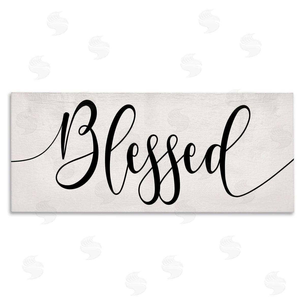 Stupell Studio Blessed Phrase Bold Cursive Faith Based Typography Canvas Wall Art