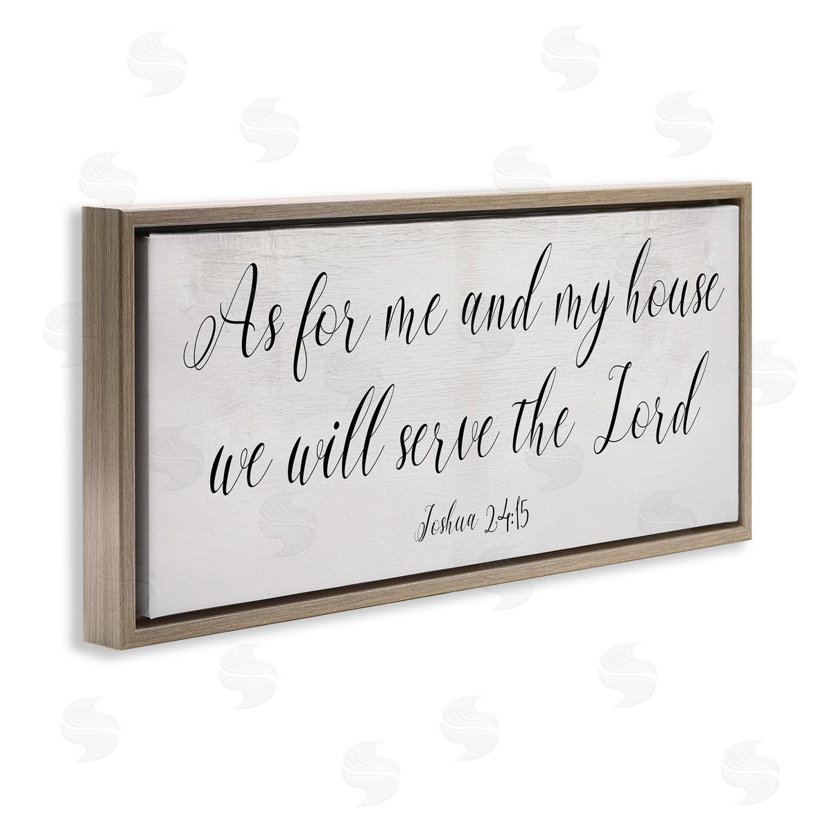Stupell Studio We Will Serve the Lord Quote Minimal Cursive Typography Brown Floater Frame Canvas Art
