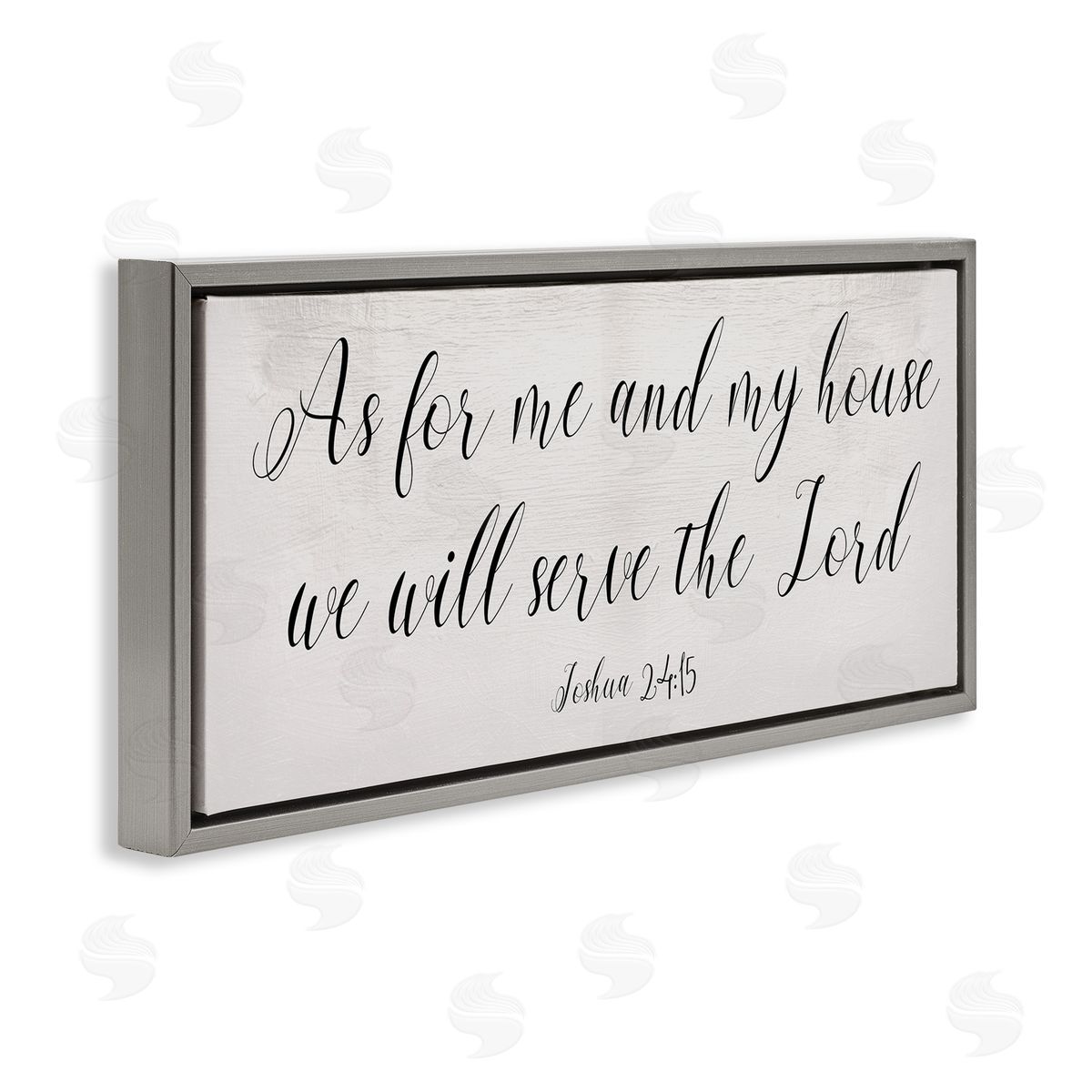 Stupell Studio We Will Serve the Lord Quote Minimal Cursive Typography Gray Floater Frame Canvas Art