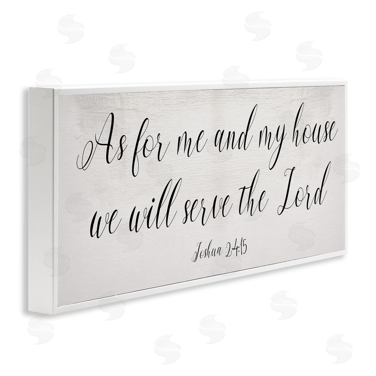 Stupell Studio We Will Serve the Lord Quote Minimal Cursive Typography White Framed Giclee Wall Art