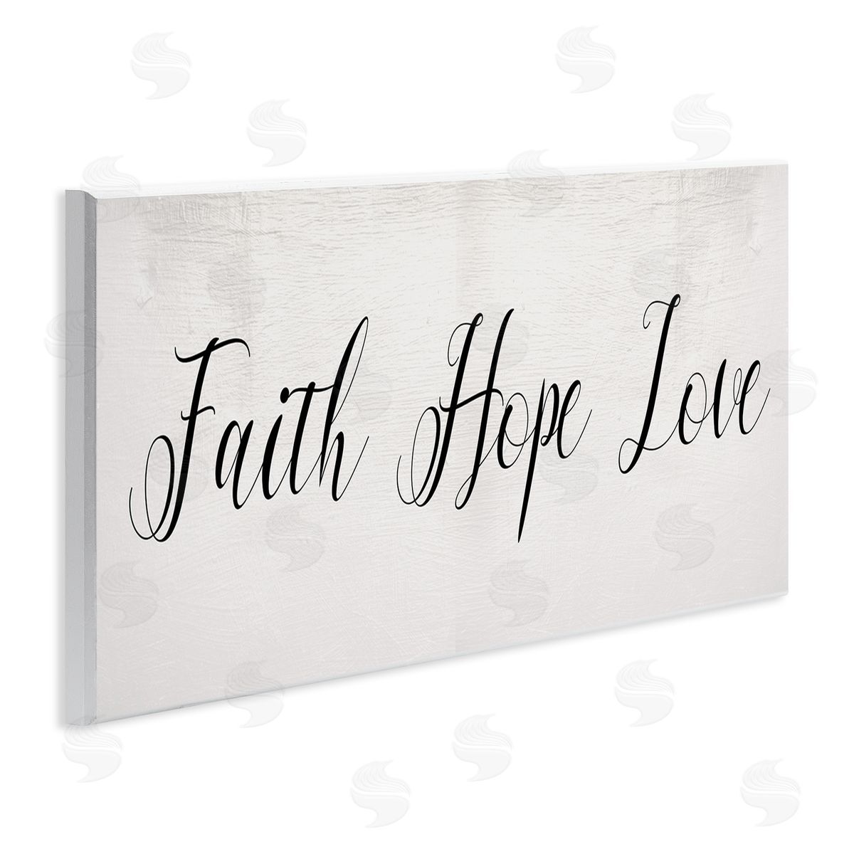 Stupell Studio Faith Hope Love Phrase Minimal Elegant Text Wall Plaque Art