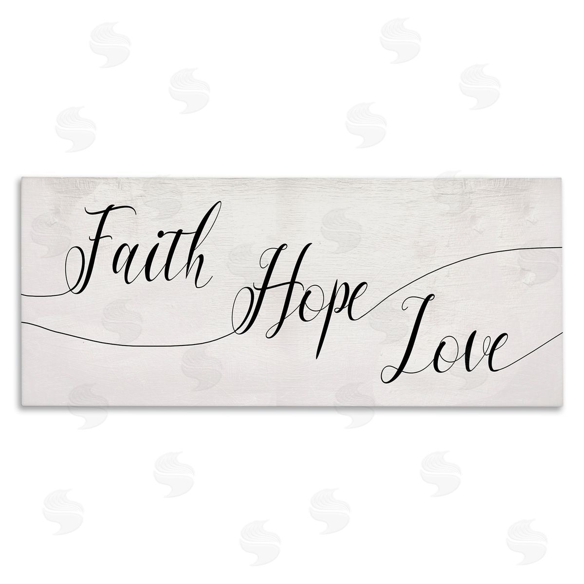 Stupell Studio Faith Hope Love Phrase with Whimsical Linework Typography Canvas Wall Art