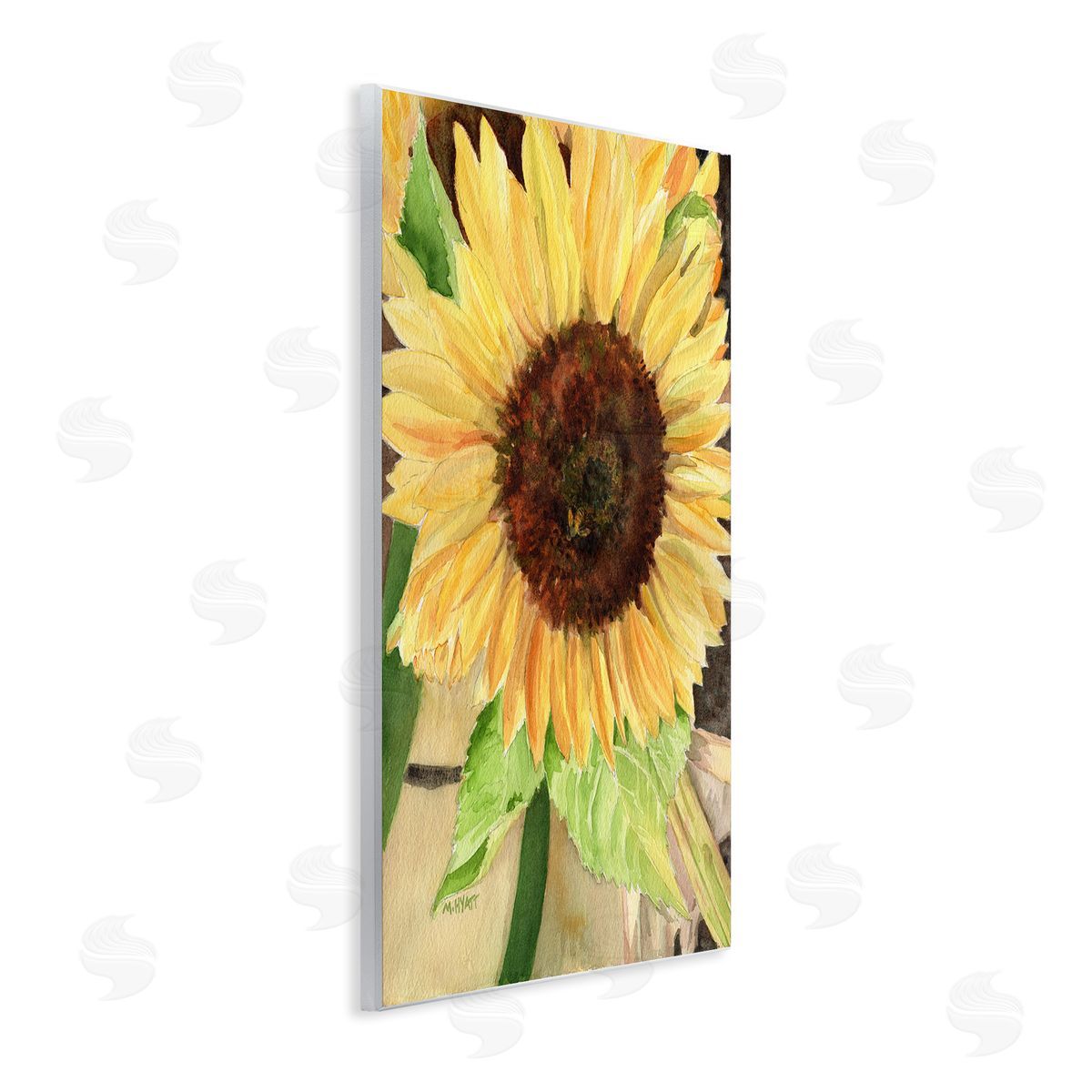 Melissa Hyatt Summer Sunflower with Yellow Honey Bee Detail Wall Plaque Art