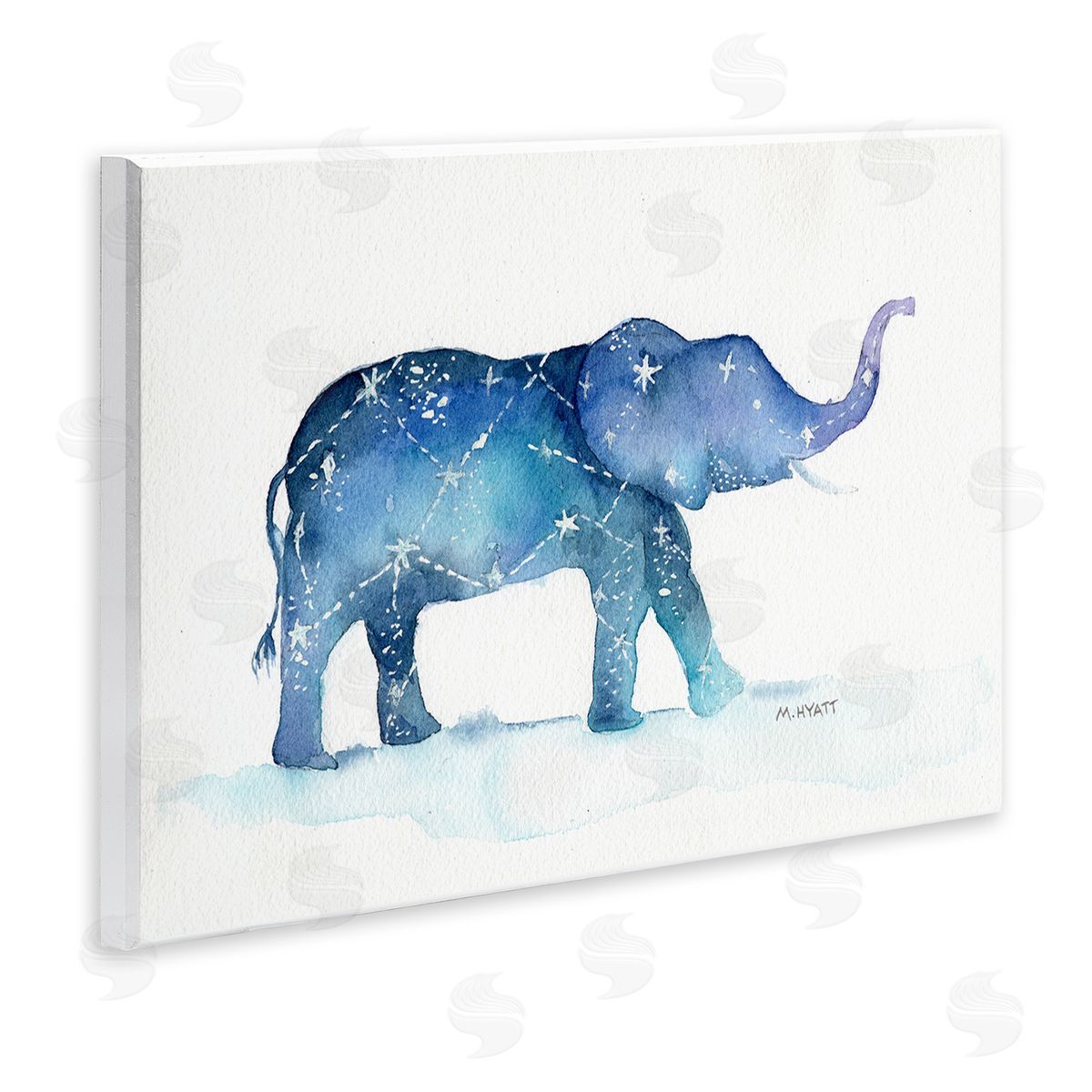 Melissa Hyatt Elephant March with Abstract Night Sky Constellation Wall Plaque Art
