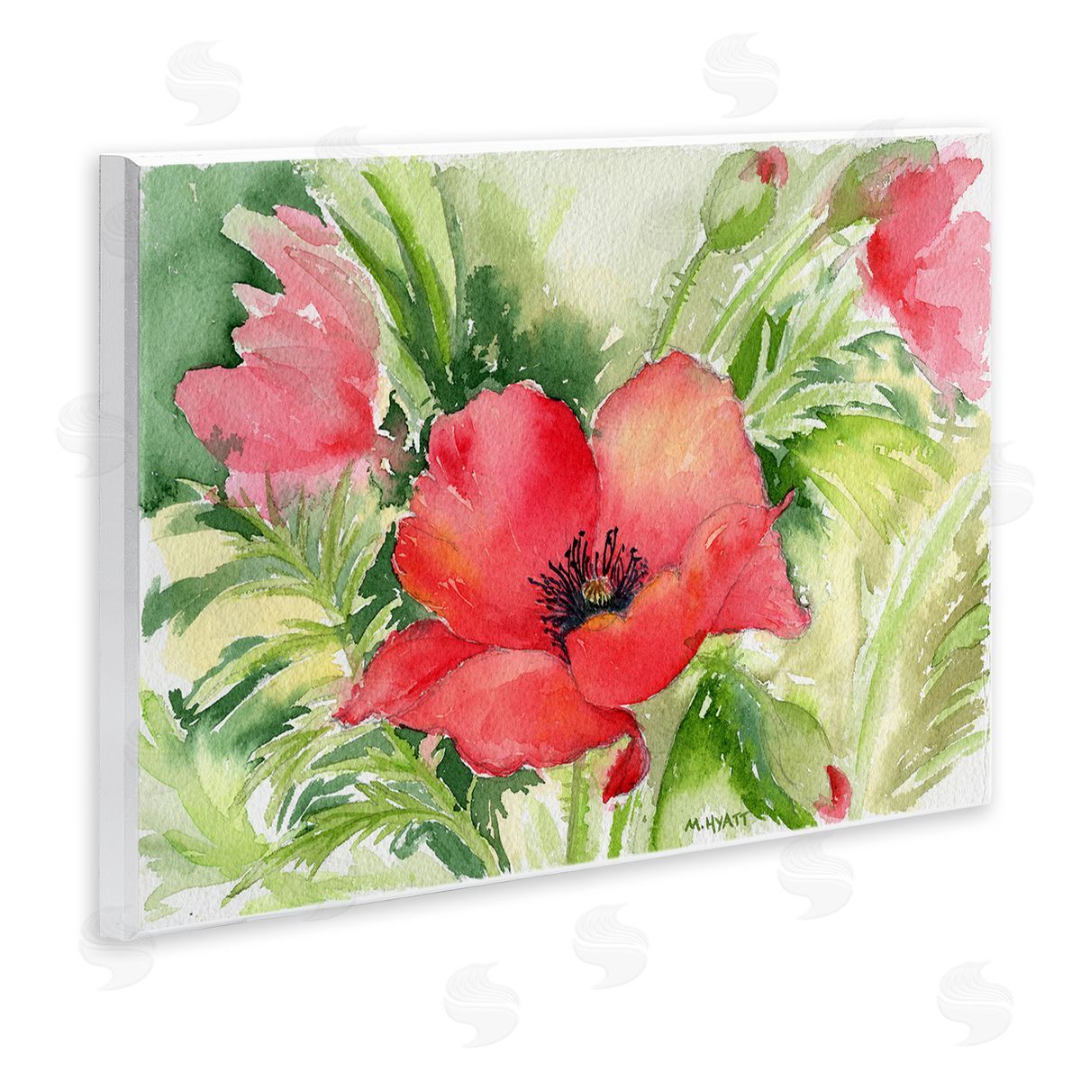 Melissa Hyatt Red Poppies Surrounded by Soft Greenery  Wall Plaque Art