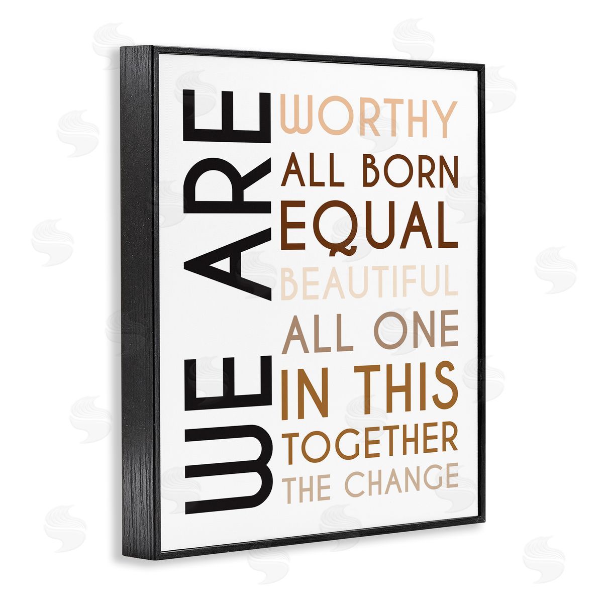 Tenisha Proctor We Are Worthy Inspirational Phrase Equality Statement Black Framed Giclee Wall Art