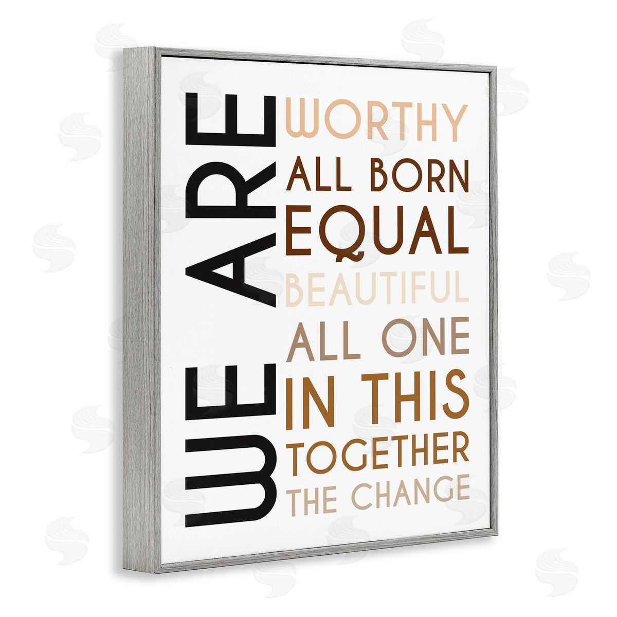 Tenisha Proctor We Are Worthy Inspirational Phrase Equality Statement Gray Framed Giclee Wall Art
