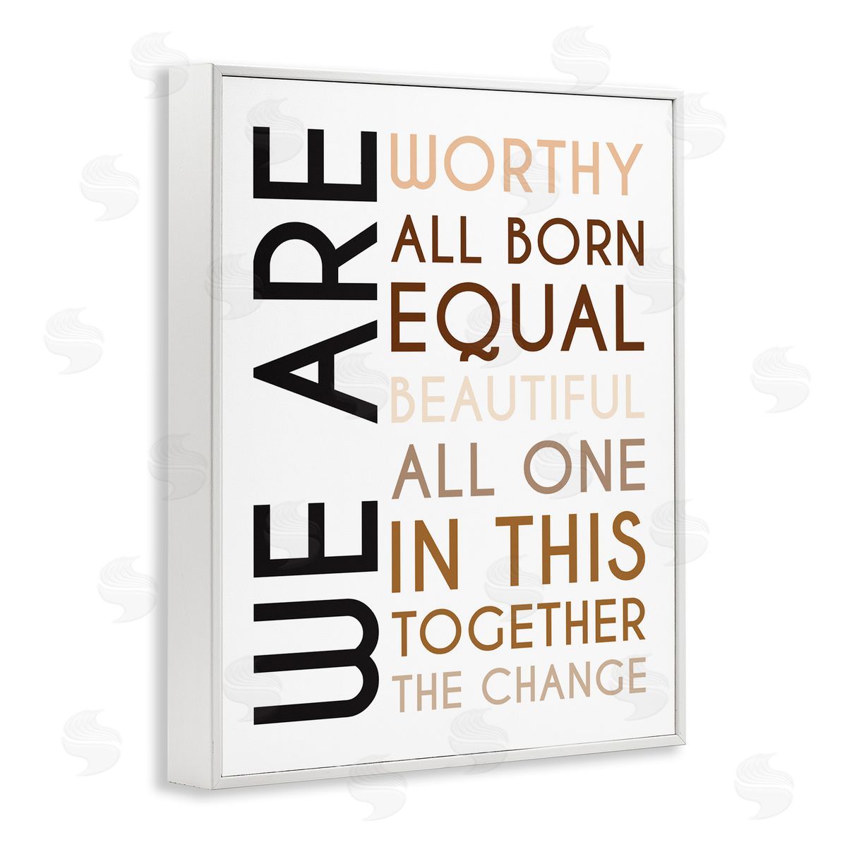 Tenisha Proctor We Are Worthy Inspirational Phrase Equality Statement White Framed Giclee Wall Art