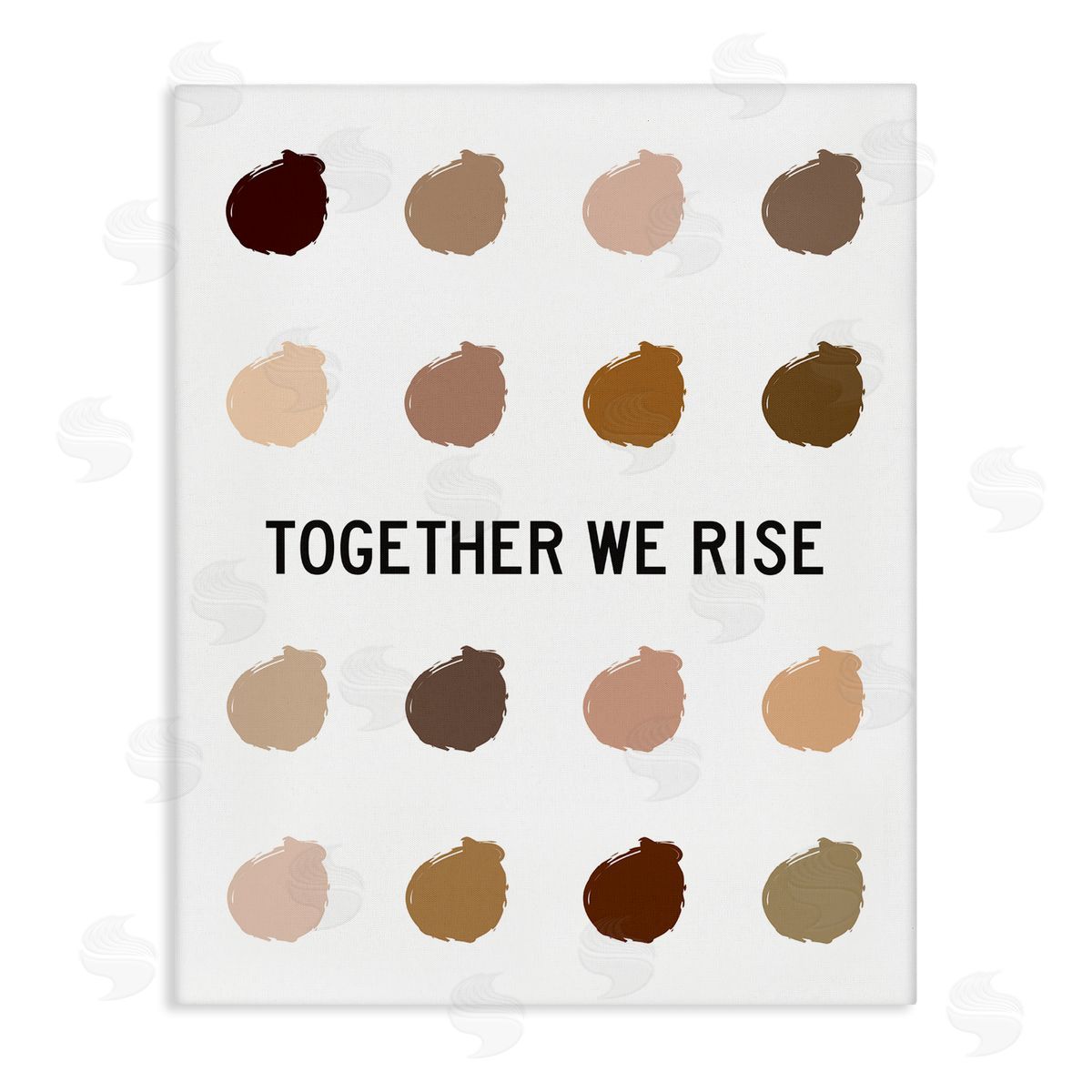 Tenisha Proctor Together We Rise Inspirational Phrase Neutral Tone Marks Canvas Wall Art