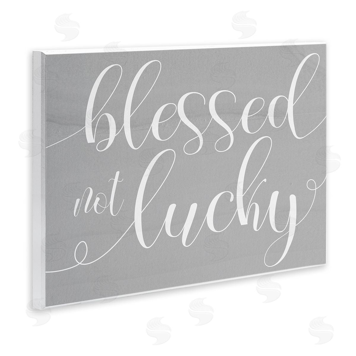 Stupell Studio Blessed Not Lucky Quote Soft Cursive Typography Wall Plaque Art