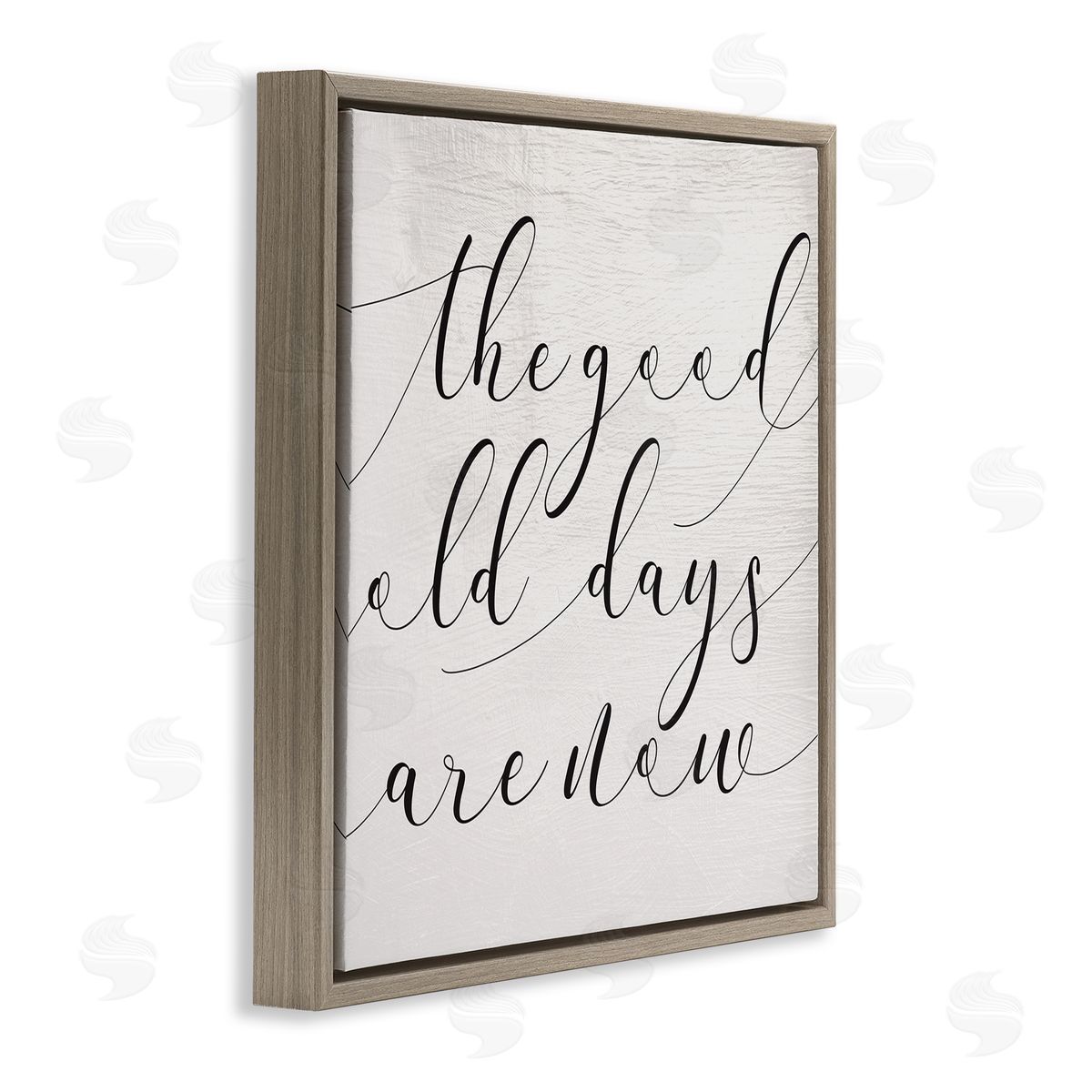 Stupell Studio Good Old Days Are Now Phrase Home Memories Design Brown Floater Frame Canvas Art