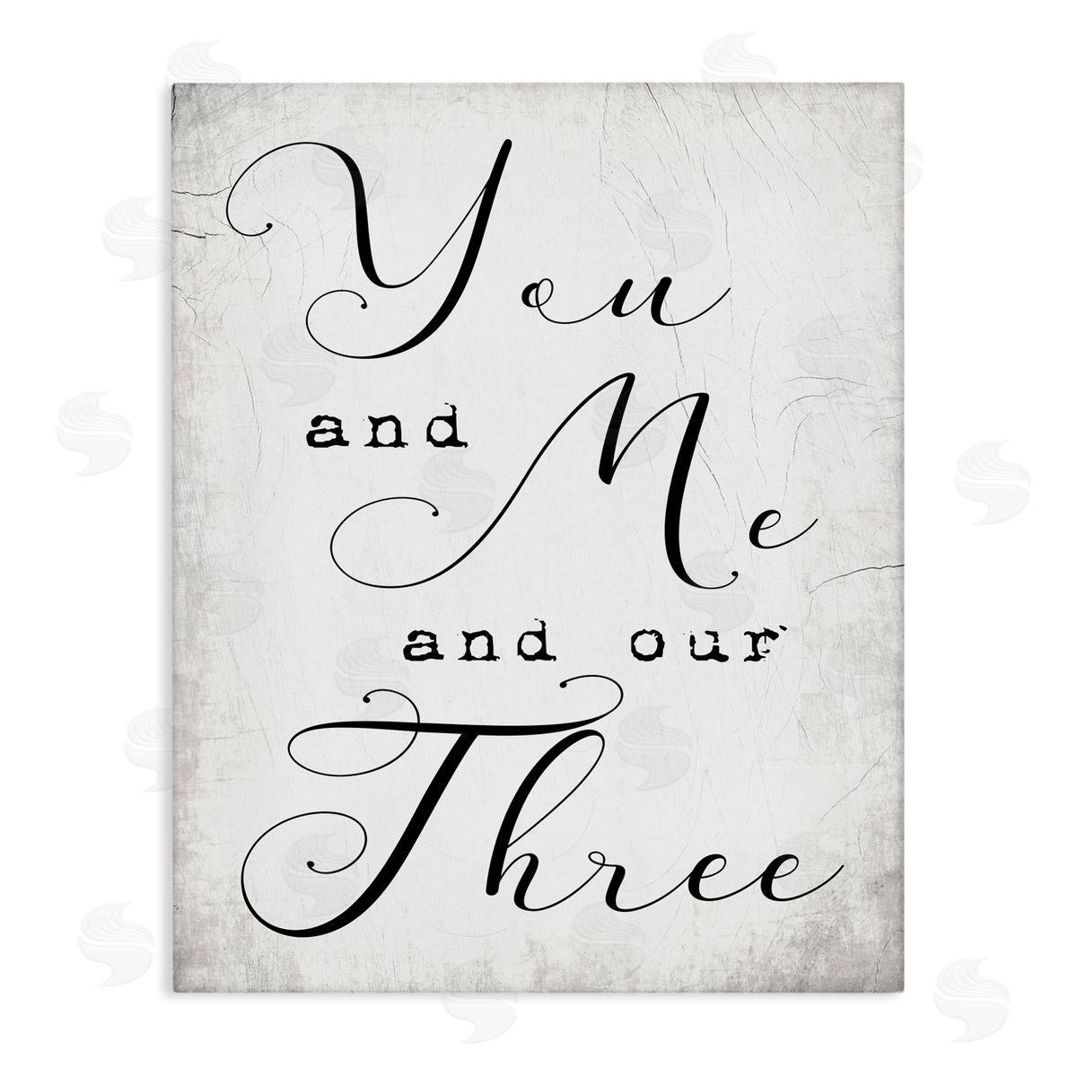 Stupell Studio You Me and Our Three Phrase Family Home Quote Canvas Wall Art
