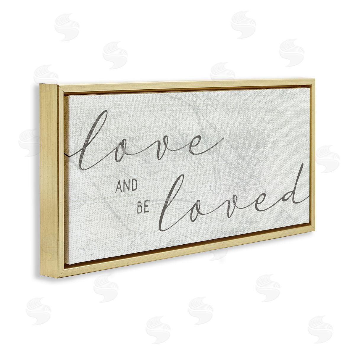 Stupell Studio Love And Be Loved Phrase Charming Cursive Text Gold Floater Frame Canvas Art