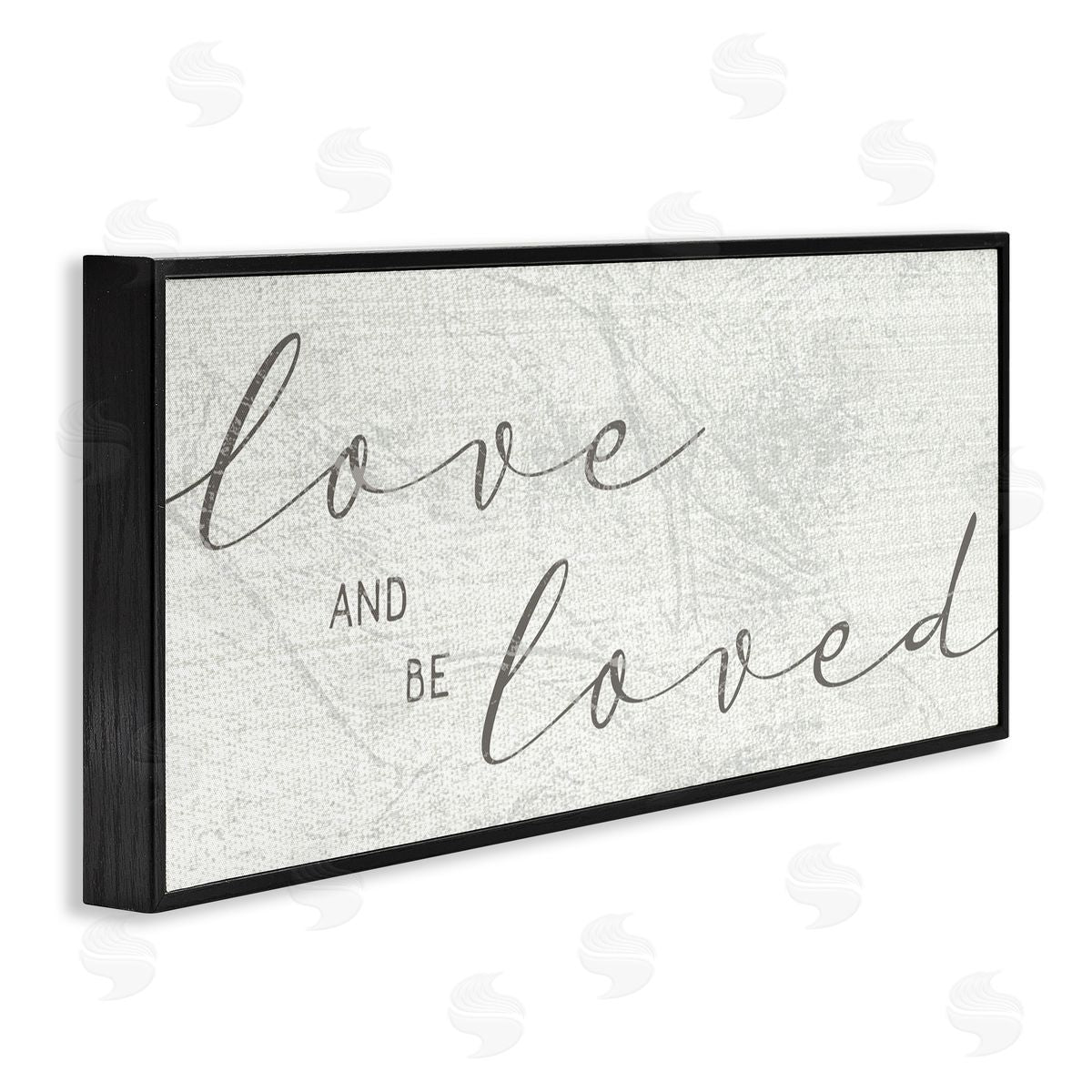 Stupell Studio Love And Be Loved Phrase Charming Cursive Text Black Framed Giclee Wall Art