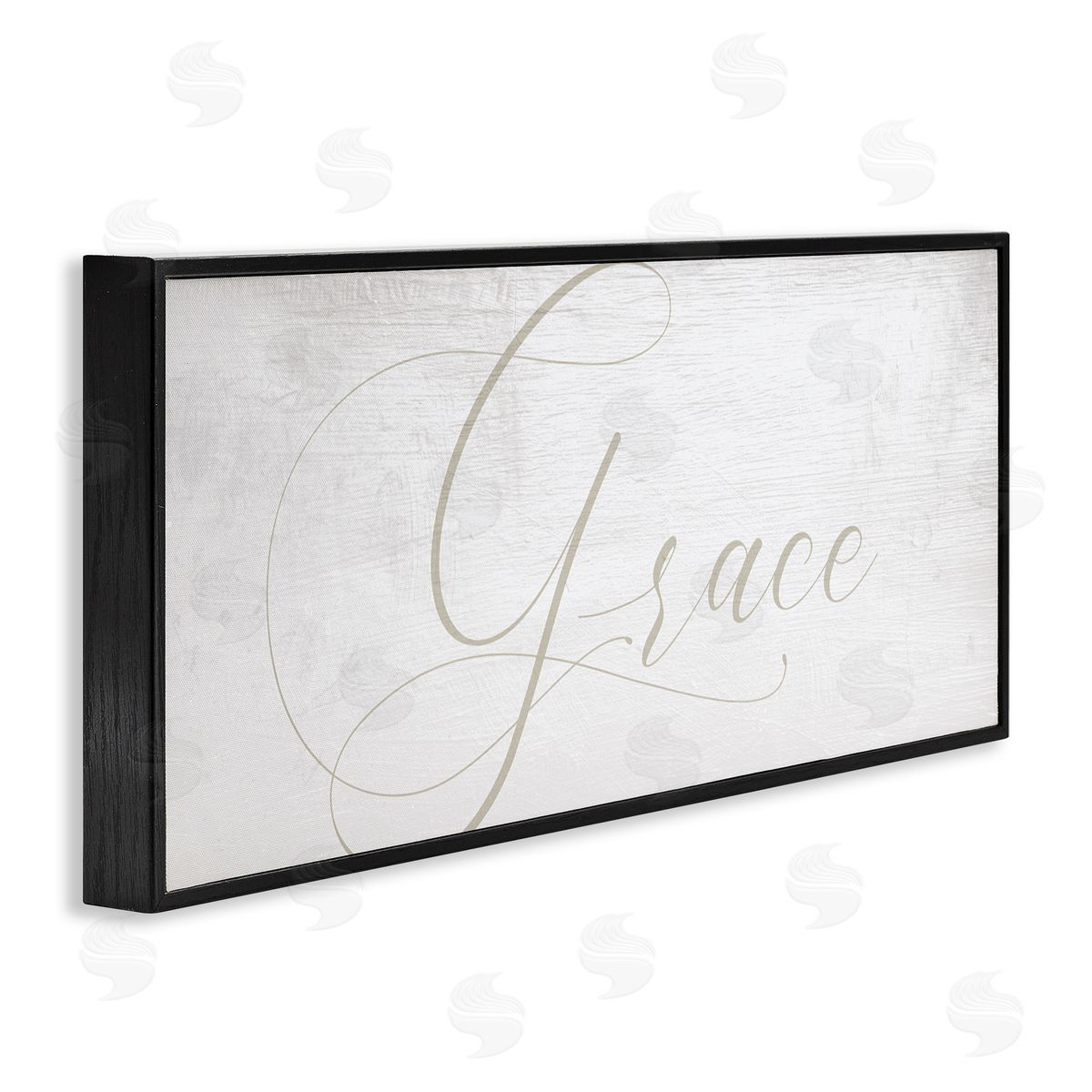Stupell Studio Grace Phrase Elegant Cursive Typography Neutral Black Framed Giclee Wall Art